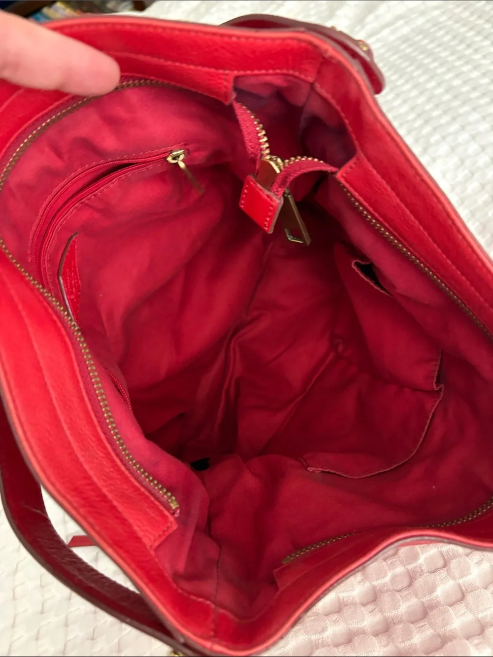 Fossil Red Leather Bag - Shoulder or Crossbody